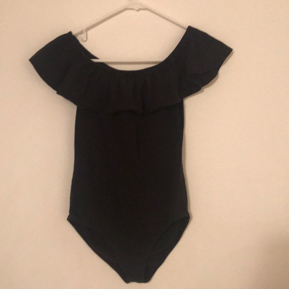 Off the shoulder black bodysuit